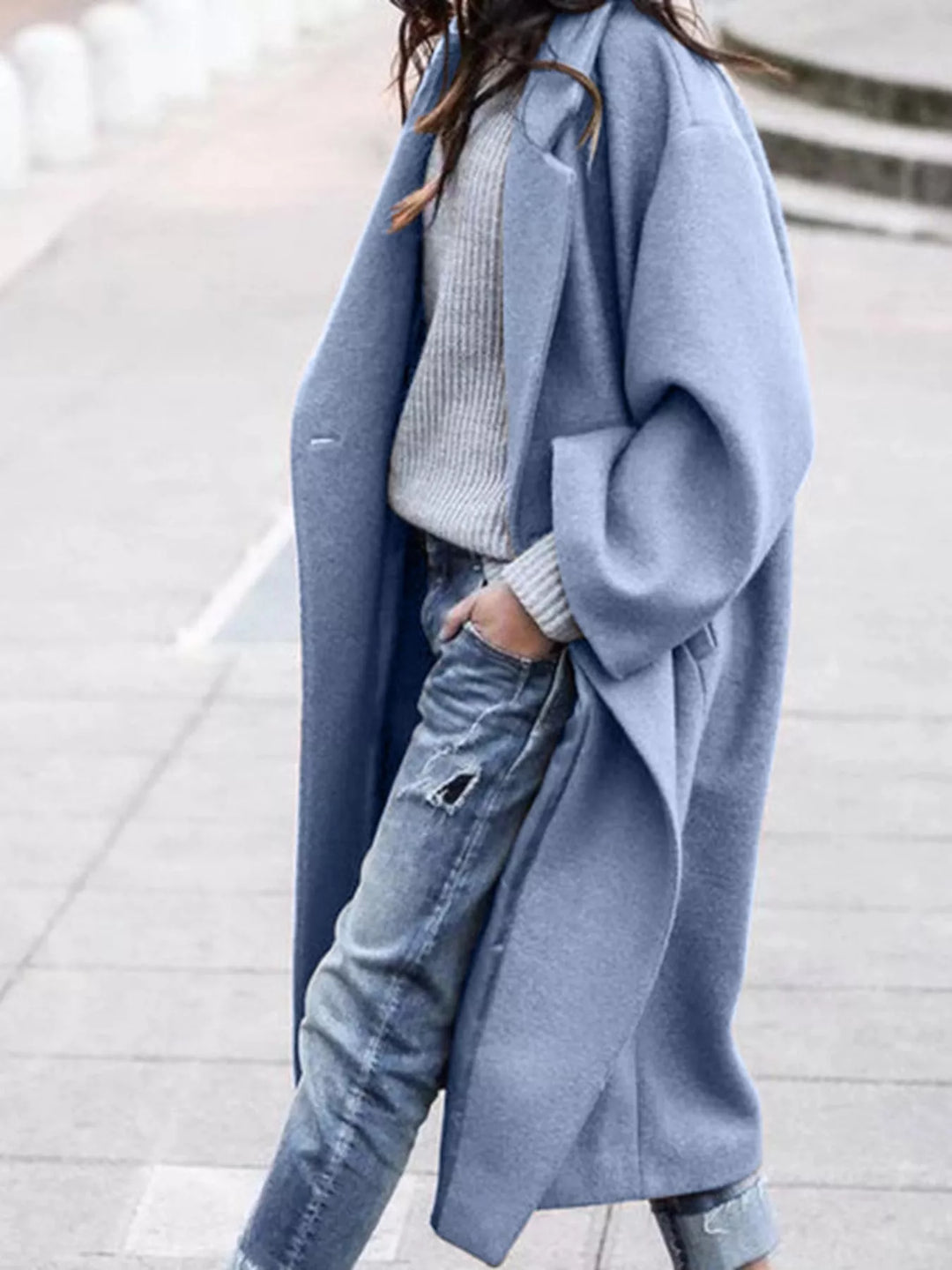 Jane | Amélie Laurent Oversized Long Wool-Blend Coat