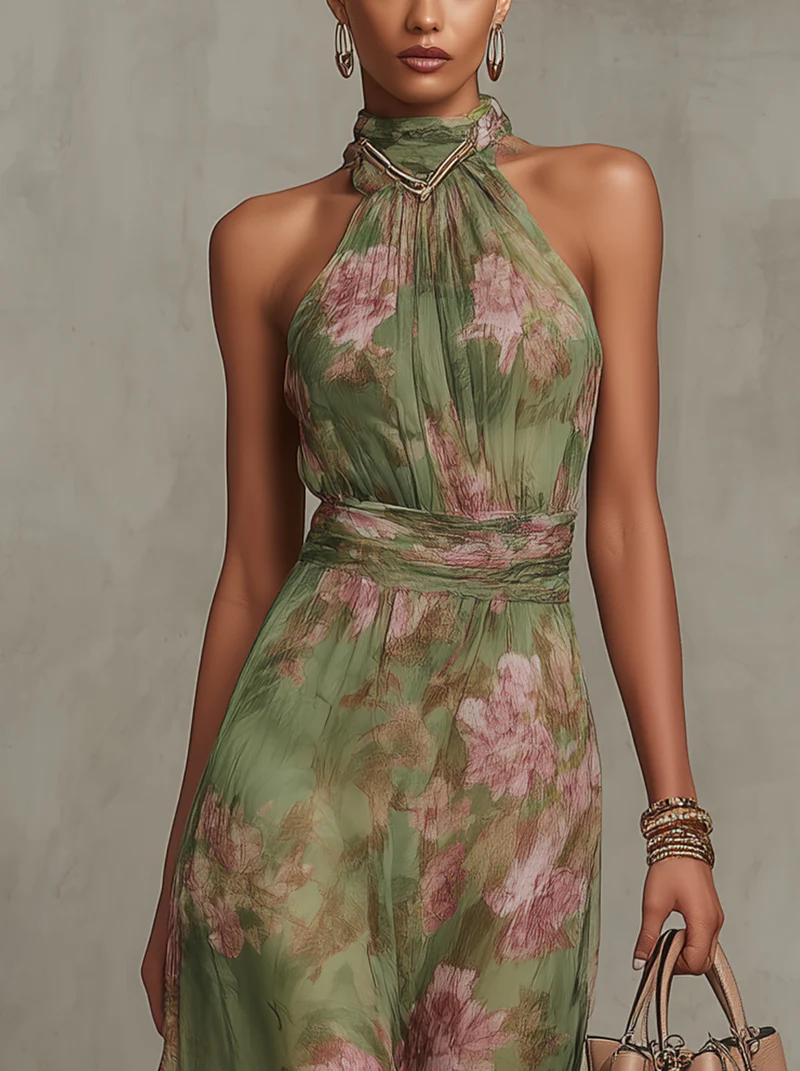 SVEA | Maxikleid mit Blumen-Halter