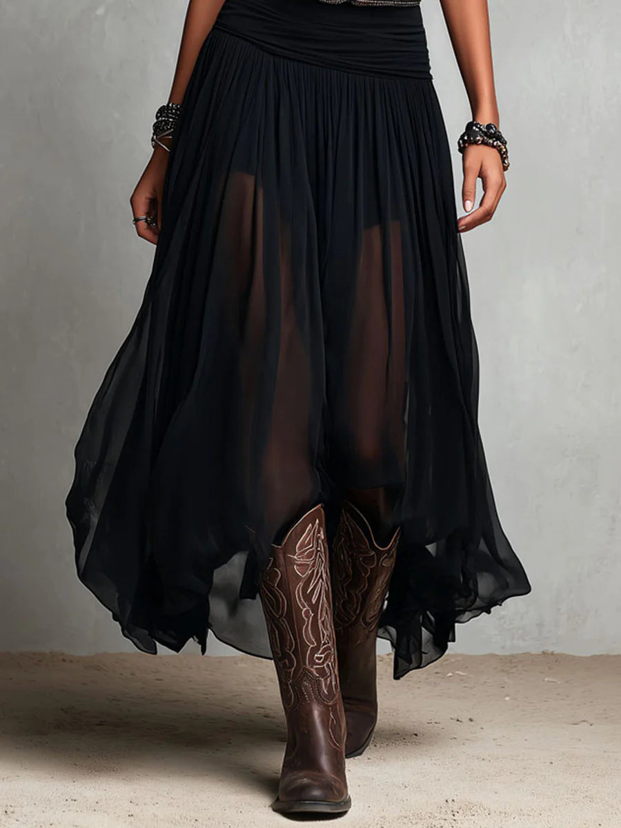 SVEA | Glamouröses Tüll-Maxikleid mit Taillenband