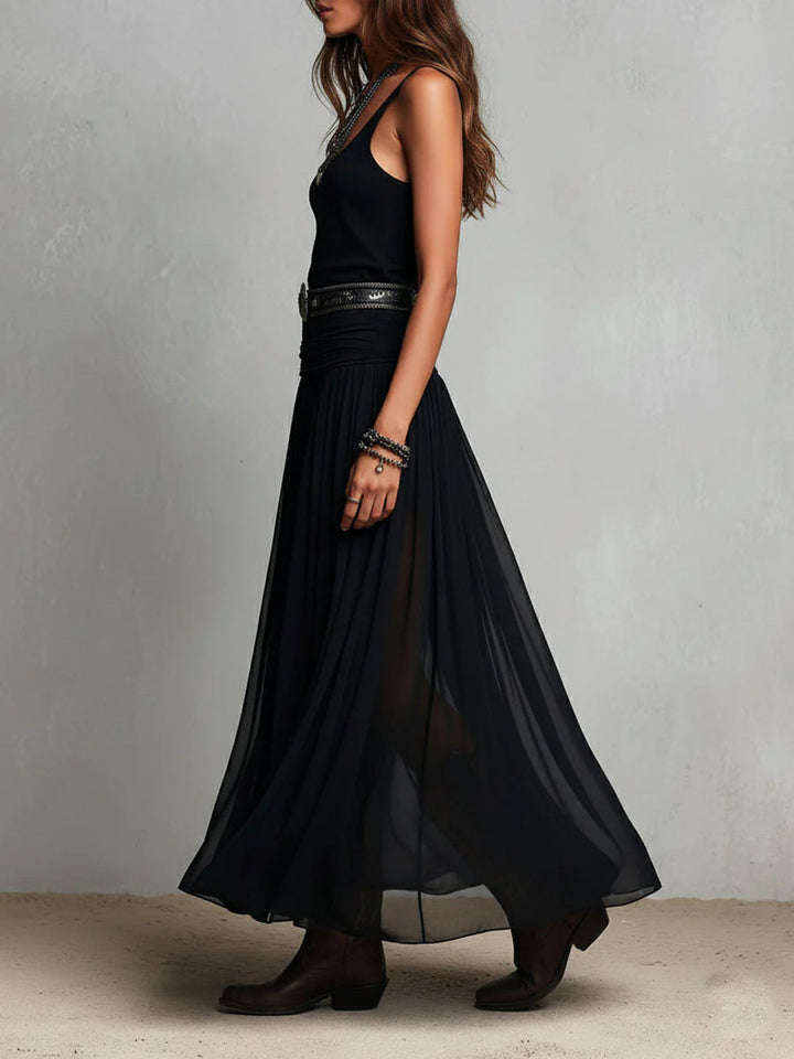 SVEA | Glamouröses Tüll-Maxikleid mit Taillenband