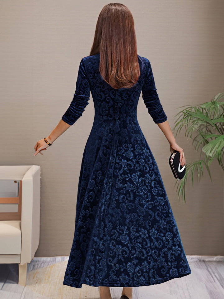 SVEA | Elegantes Festkleid aus Samt mit V-Ausschnitt
