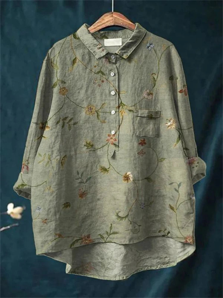 SVEA | Vintage-Bluse mit Blumenmuster