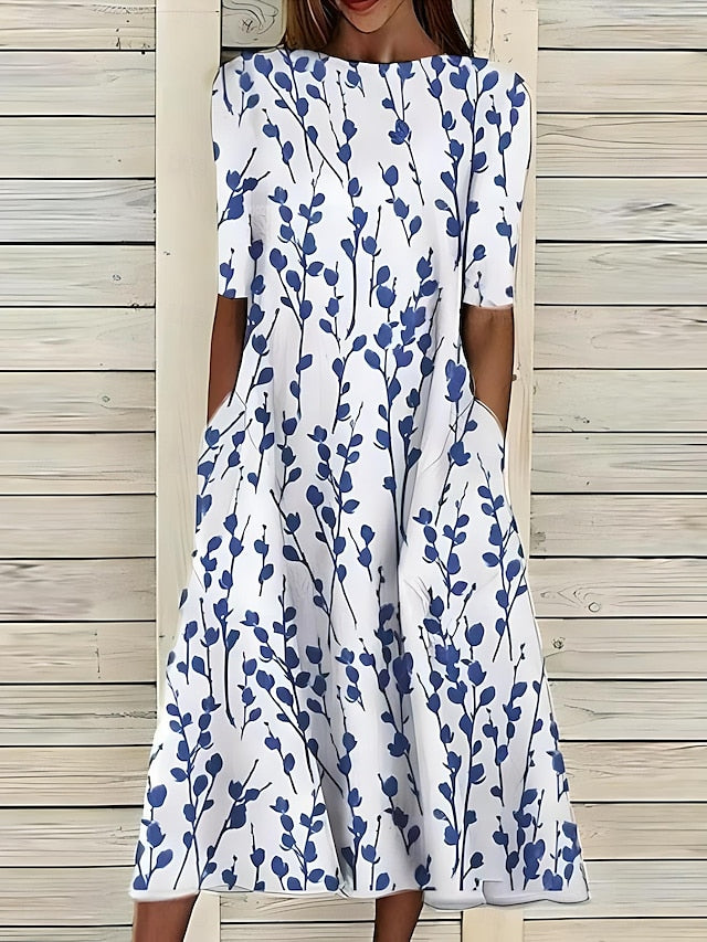 SVEA | Küstenblumen Midi Kleid