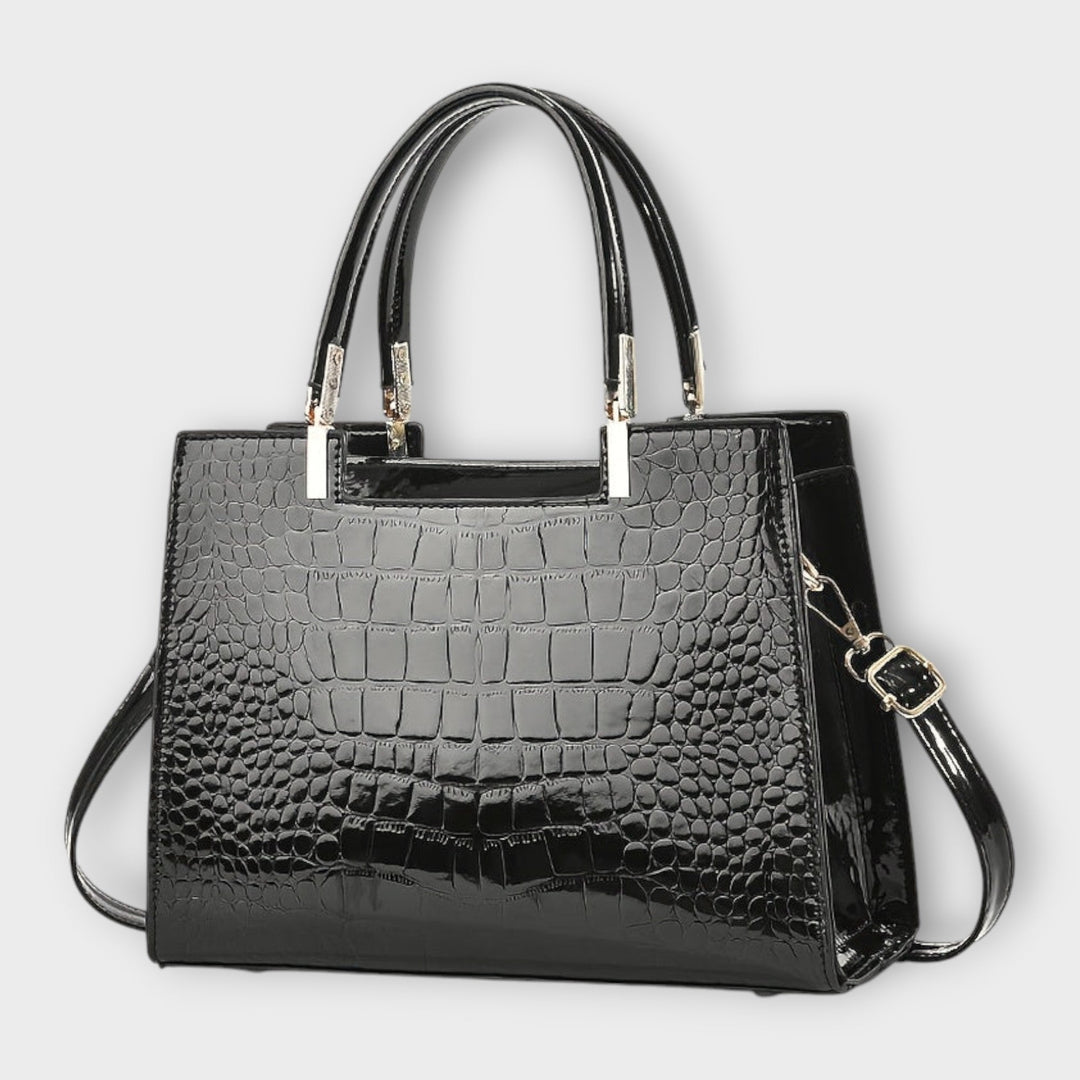 Jane | Glossy Crocodile-Embossed Bag