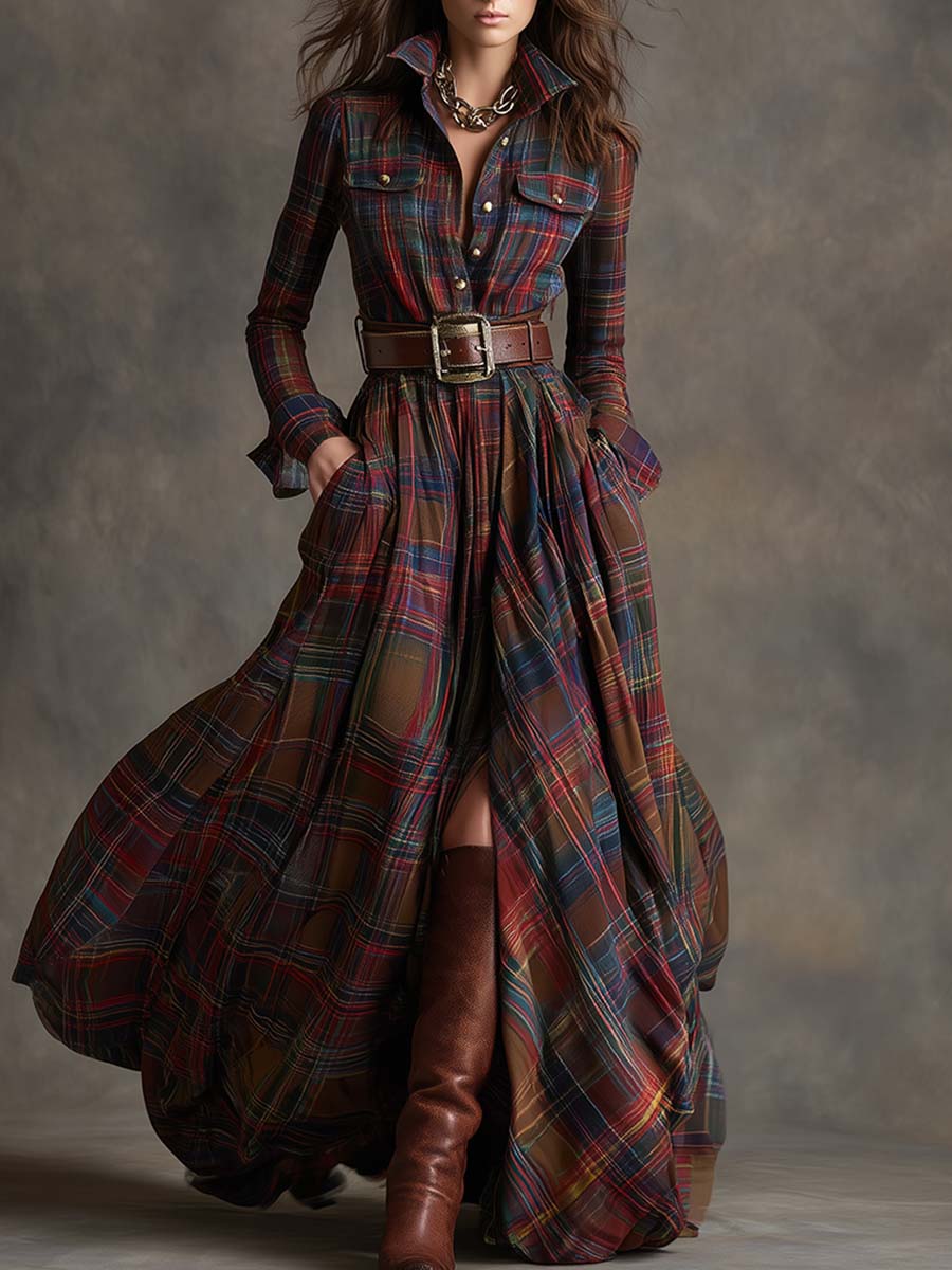 SVEA | Maxi-Hemdkleid mit Karomuster