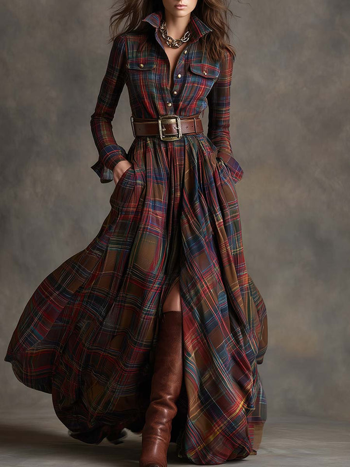 SVEA | Maxi-Hemdkleid mit Karomuster
