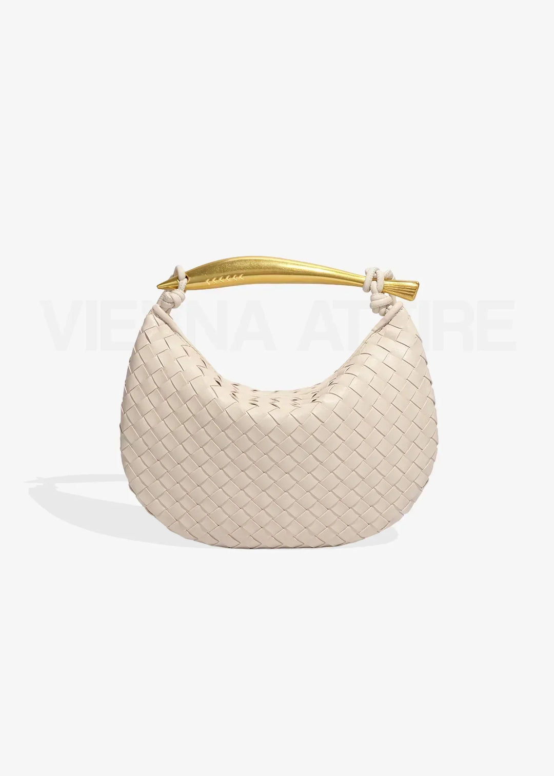 Jane | Gewebte Tasche mit Goldgriff