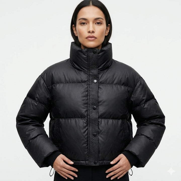 Jane | Juliette Moreau Cropped Puffer Jacket with Elegant Finish