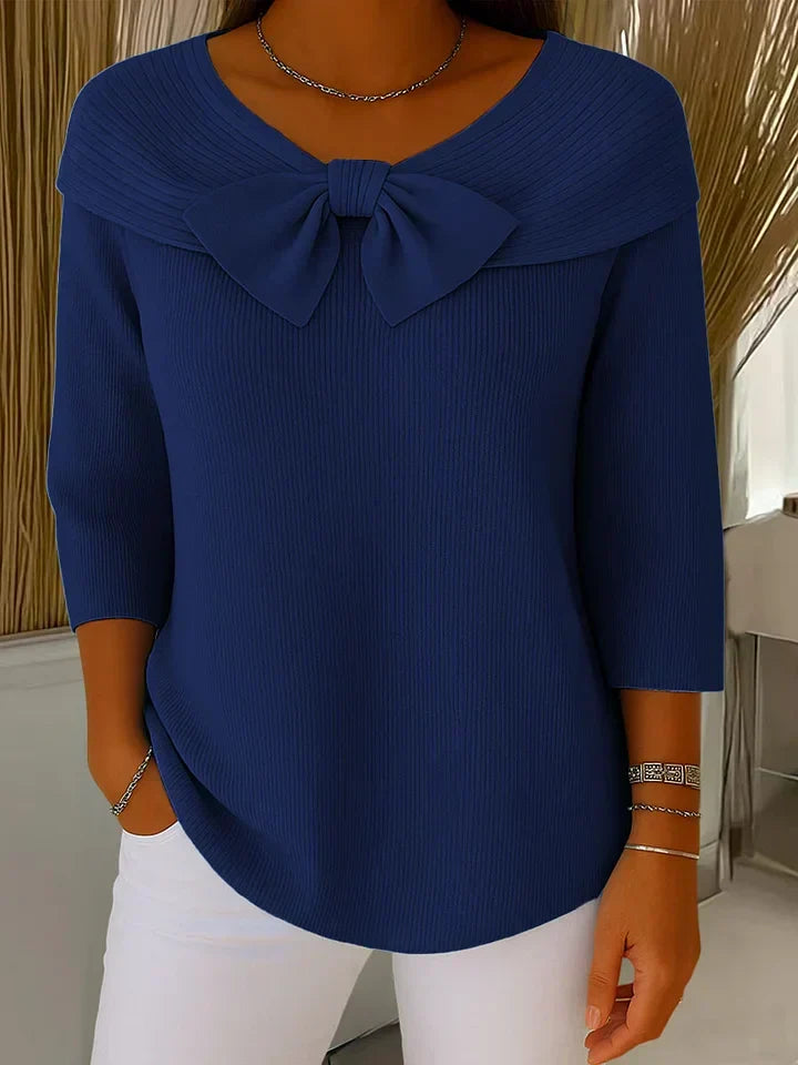 Jane | Bow-Detail Crew Neck Sweater