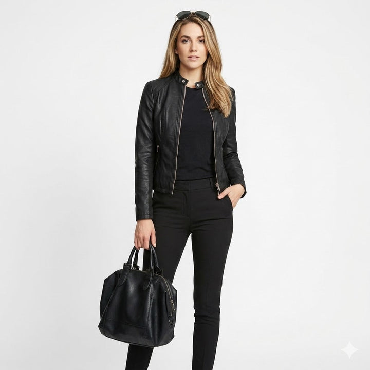 Jane | Valentina Moreau Fitted Faux Leather Jacket