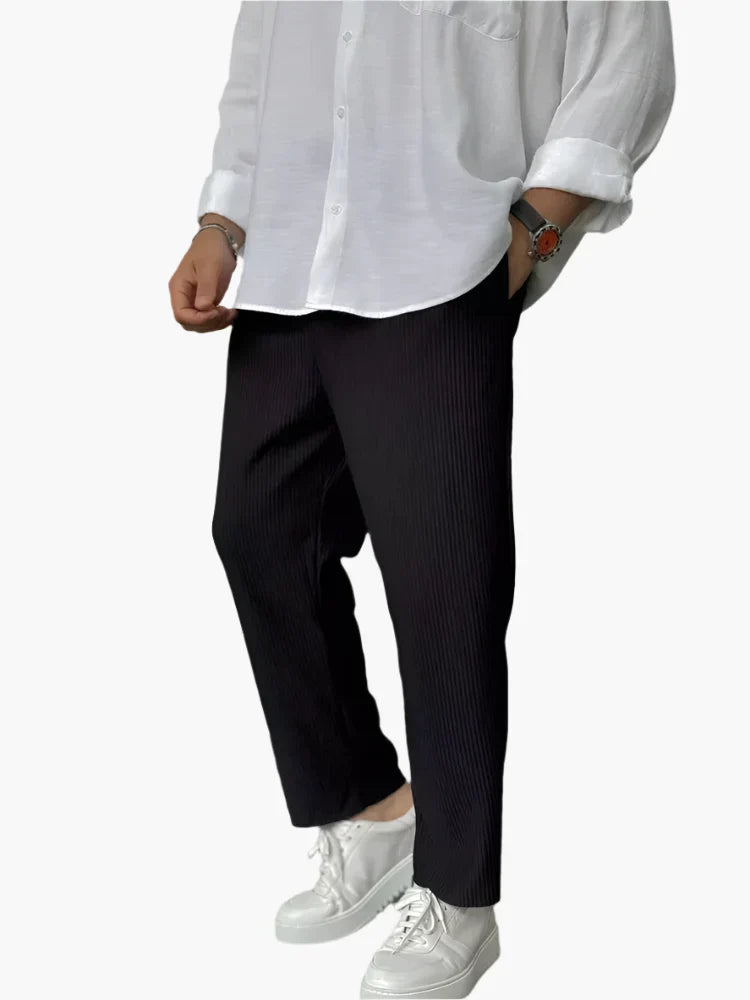 SVEA | Herren Relax Fit Plissee Hose – Eleganter und Bequemer Alltags- und Business-Look