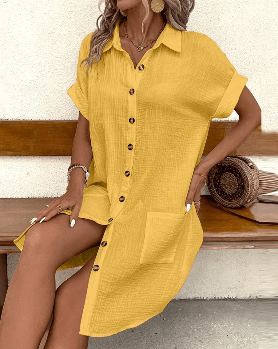 SVEA | Bequemes Hemdkleid mit Knöpfen