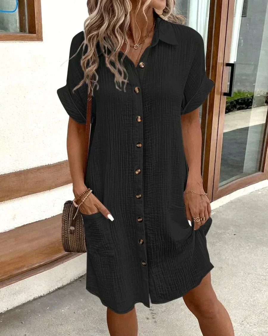 SVEA | Bequemes Hemdkleid mit Knöpfen