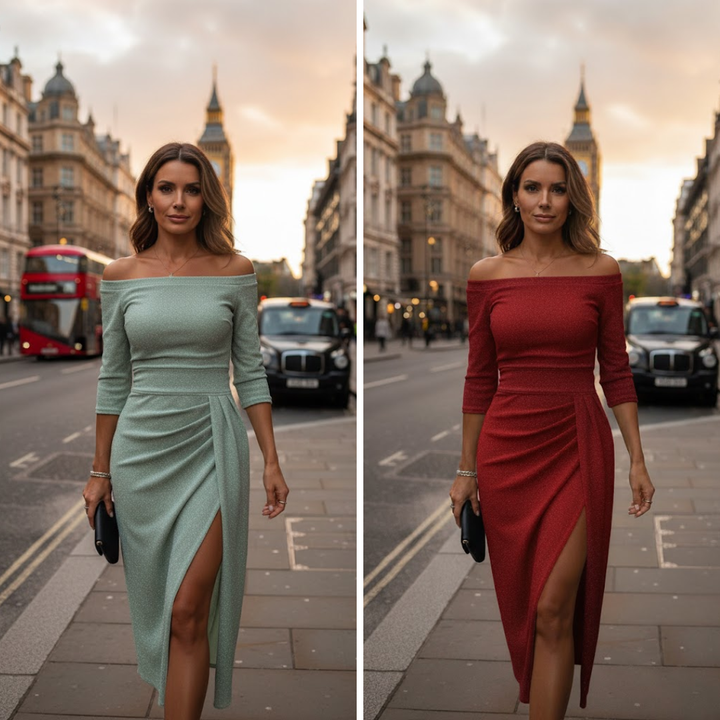 SVEA | Schickes Maxikleid mit Neckholder und Eleganter, Fließender Passform