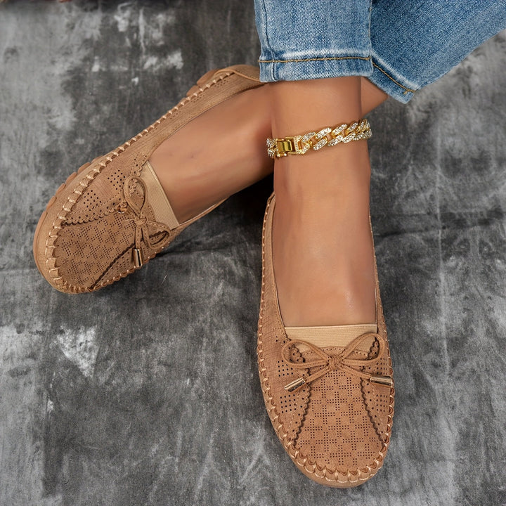 Sabine – Soft Comfort Loafers with Delicate Bow
