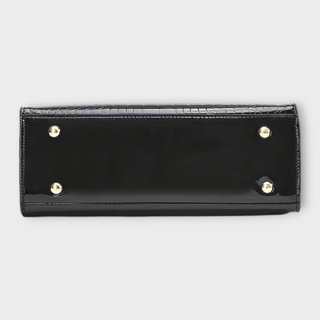 Jane | Glossy Crocodile-Embossed Bag