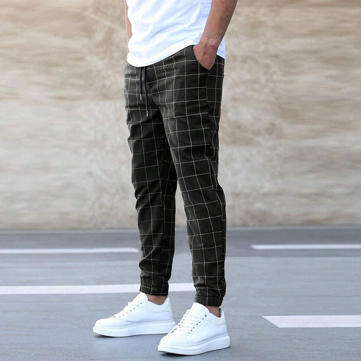 SVEA | Herren Jogginghose kariert – Gerade geschnitten, Casual Streetwear, Frühling Freizeit
