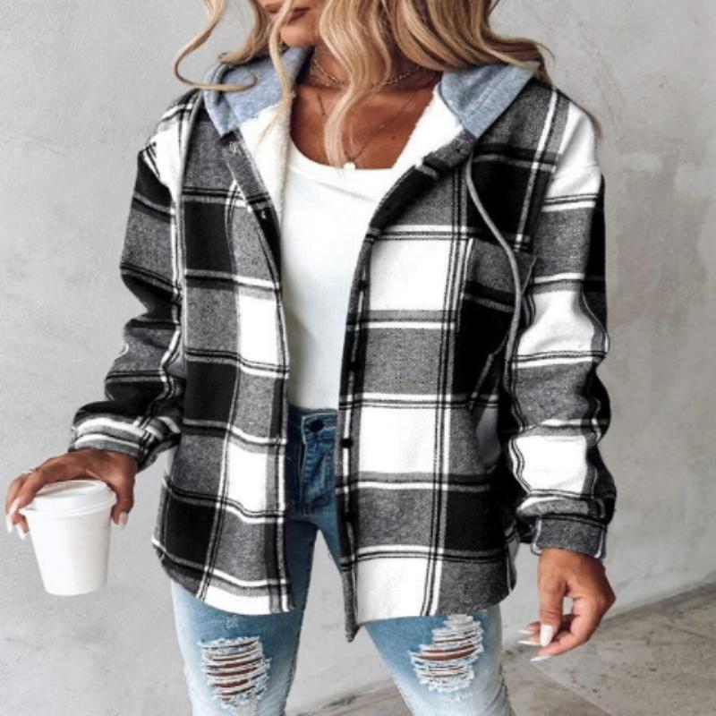 Jane | Sophie Laurent Cozy Plaid Hooded Jacket