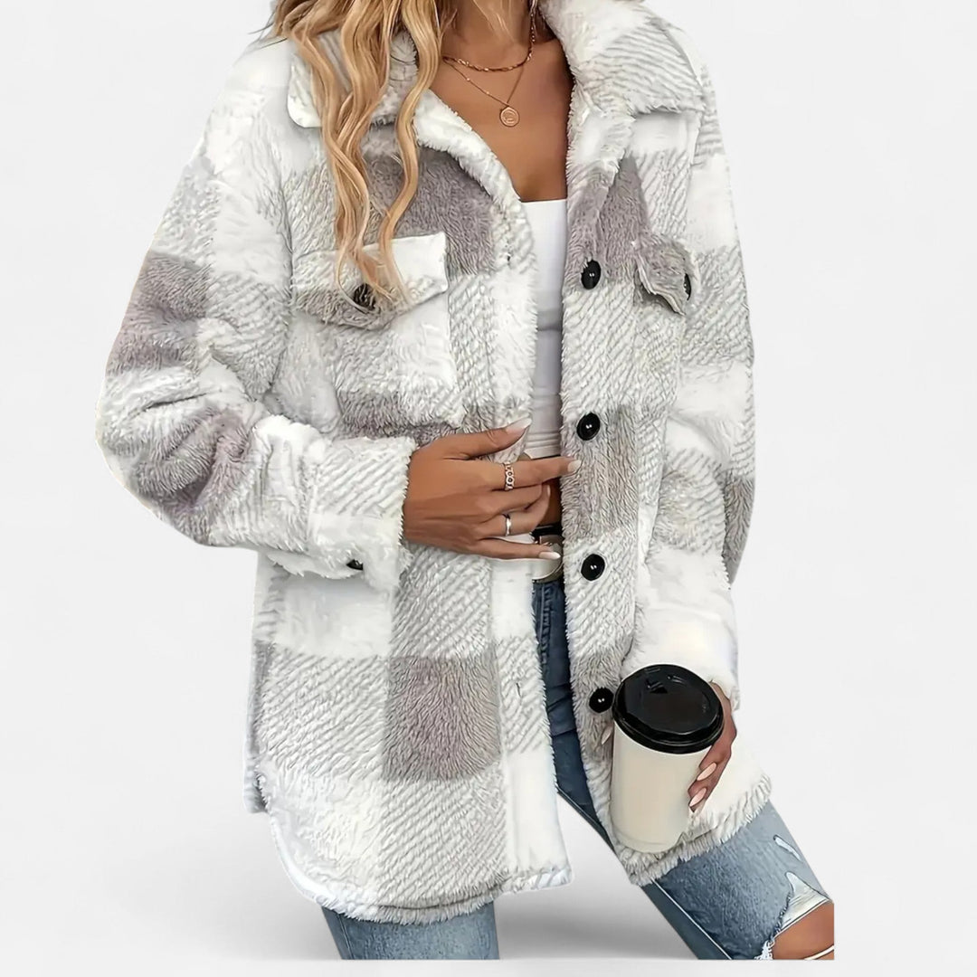 Jane | Sophie Laurent Plaid Plush Sherpa Jacket