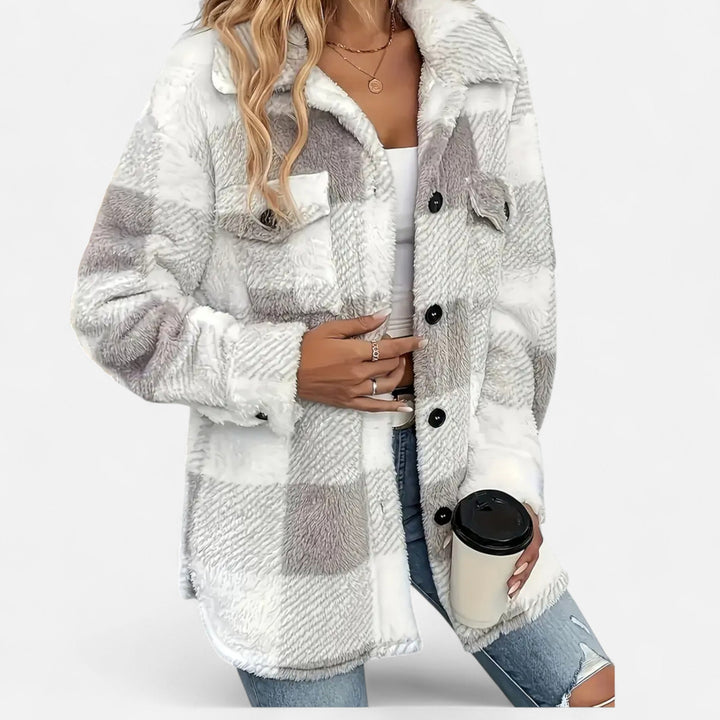 Jane | Sophie Laurent Plaid Plush Sherpa Jacket