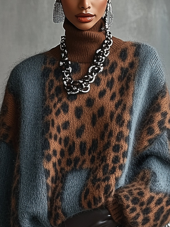 Jane | Leopard-Print Turtleneck Sweater