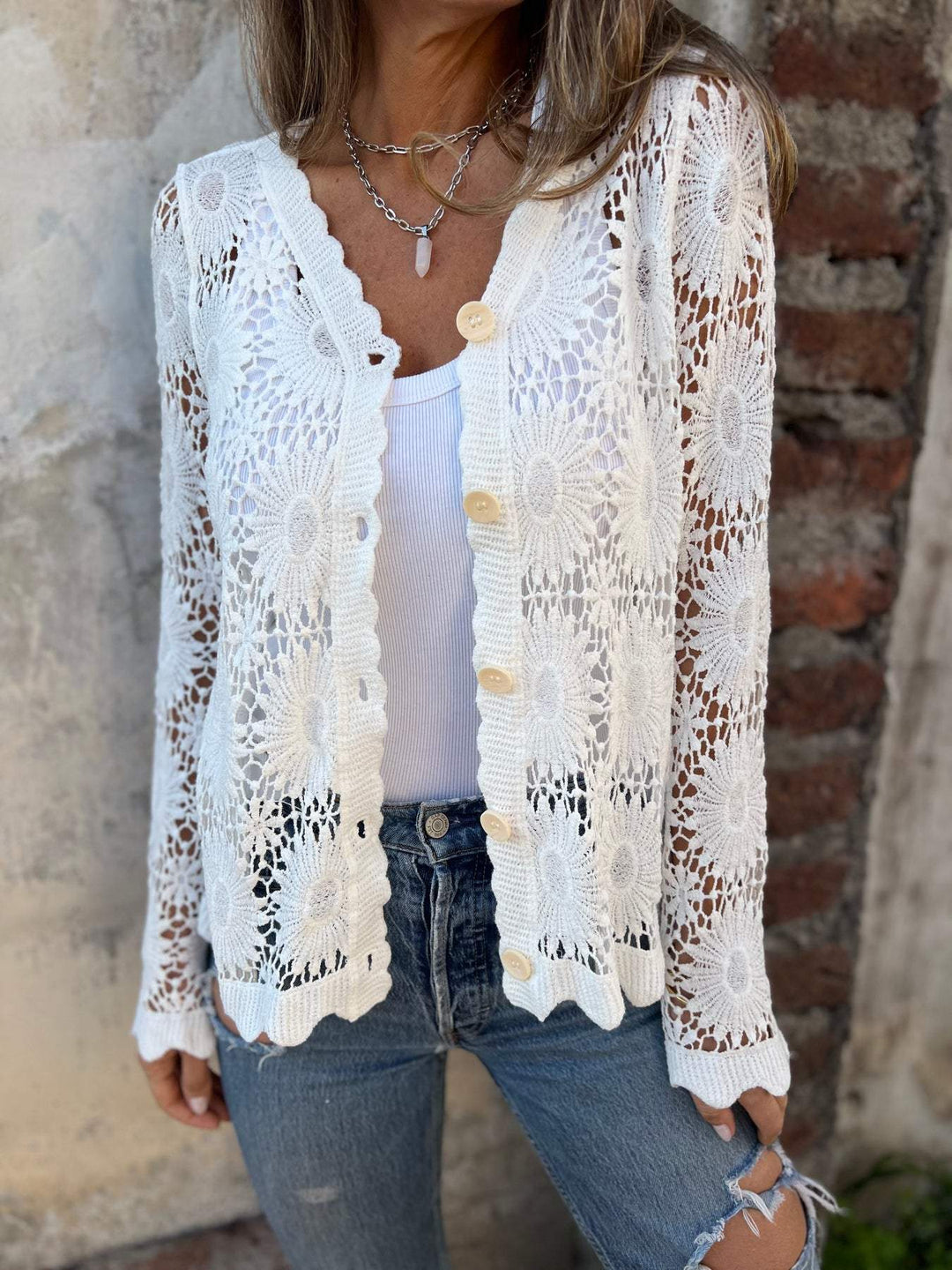 SVEA | Nadia Bequemer Spitzen-Cardigan