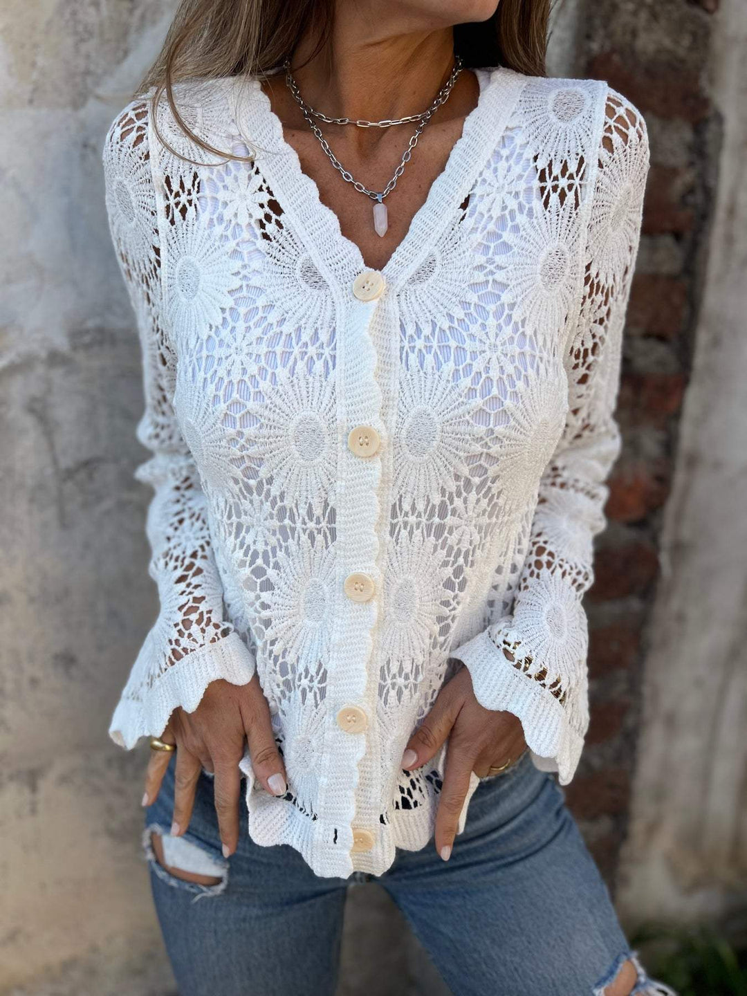SVEA | Nadia Bequemer Spitzen-Cardigan