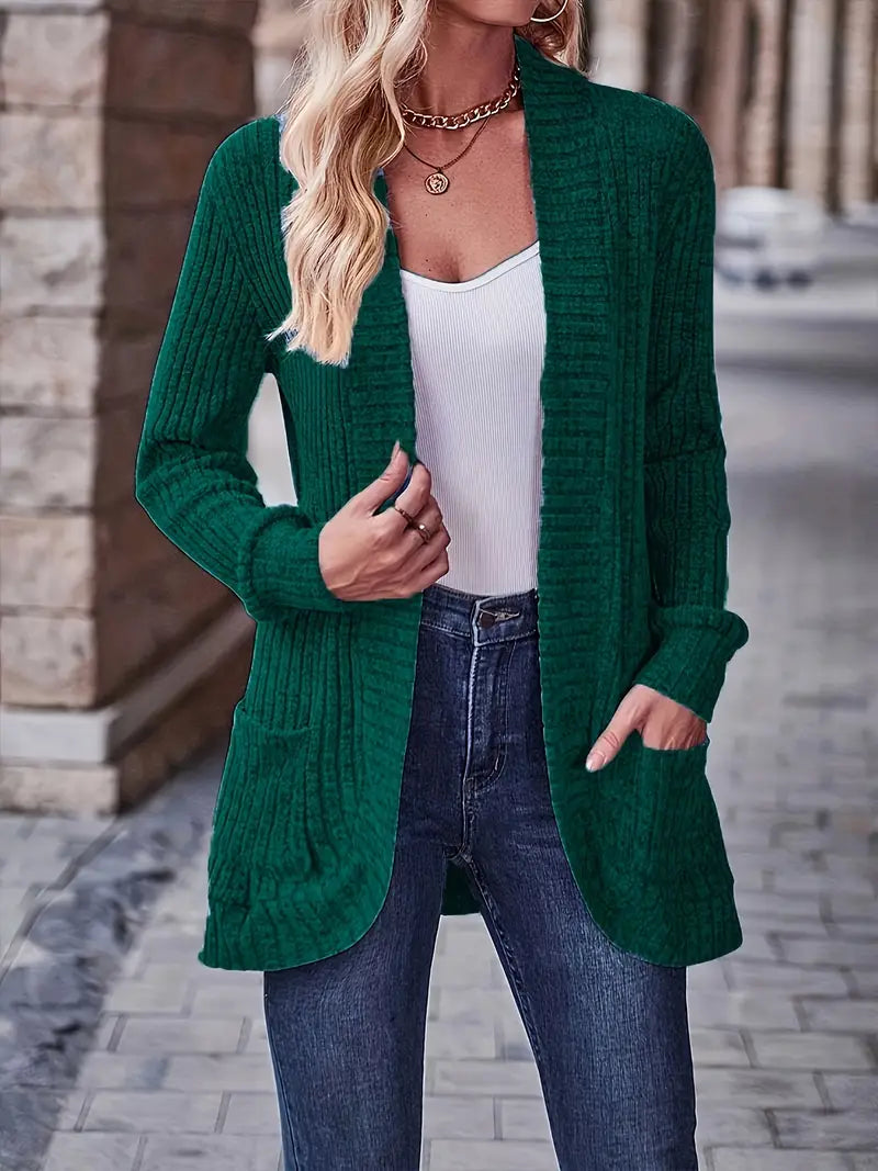 SVEA | Neva Eleganter Rippstrick-Cardigan mit Langen Ärmeln