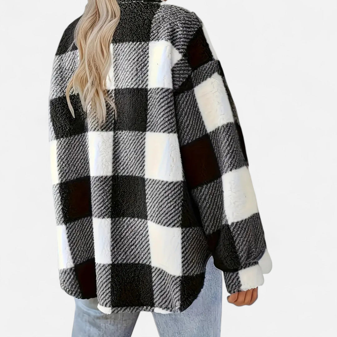 Jane | Sophie Laurent Plaid Plush Sherpa Jacket