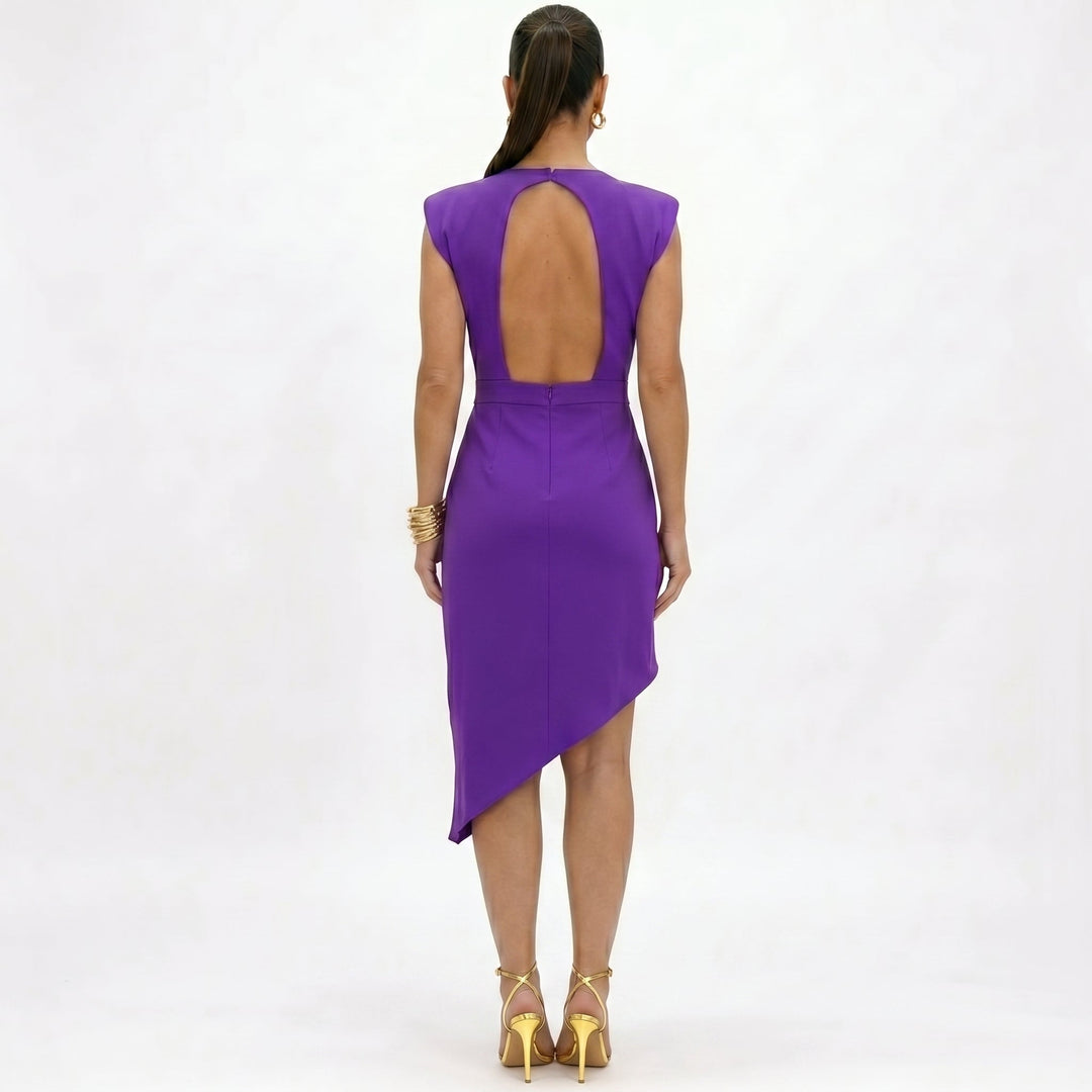 Maja - Asymmetrical Dress with Structured Shoulders