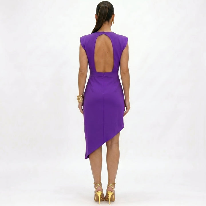 Maja - Asymmetrical Dress with Structured Shoulders