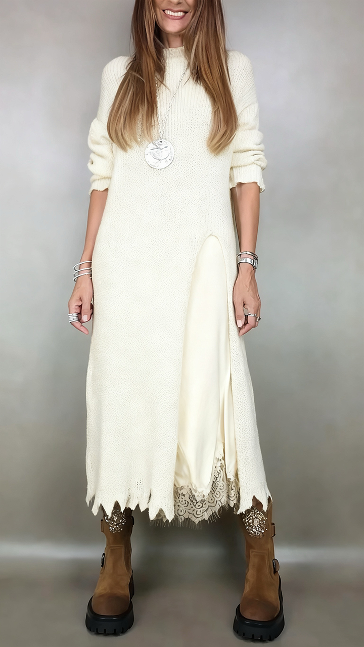 SVEA | Elegantes Zweiteiliges Set – langer Pullover und Passendes Kleid