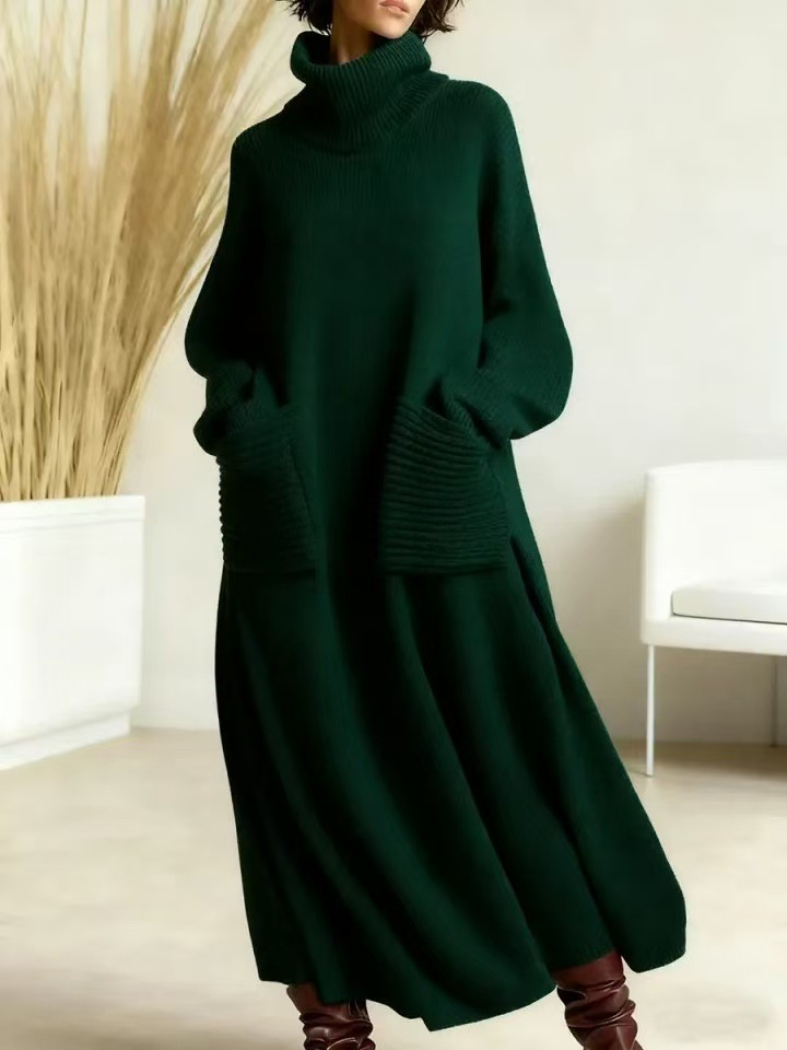 SVEA | Damen Oversize Strickkleid Rollkragen