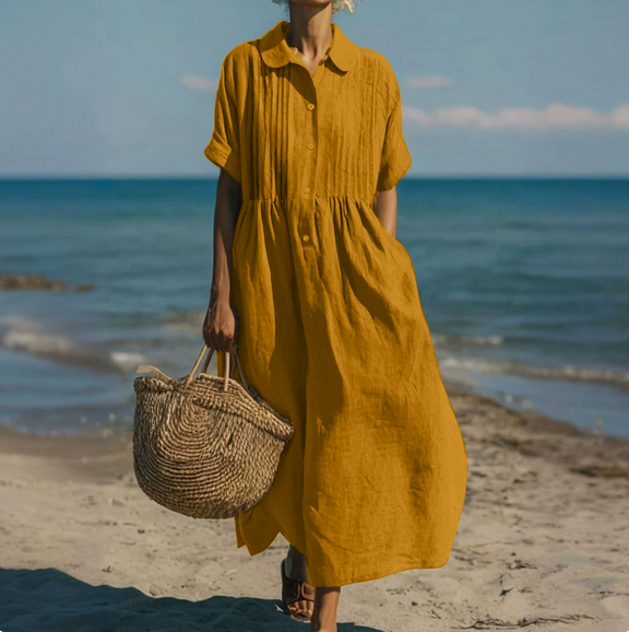 SVEA | Baumwollkleid mit Knöpfen