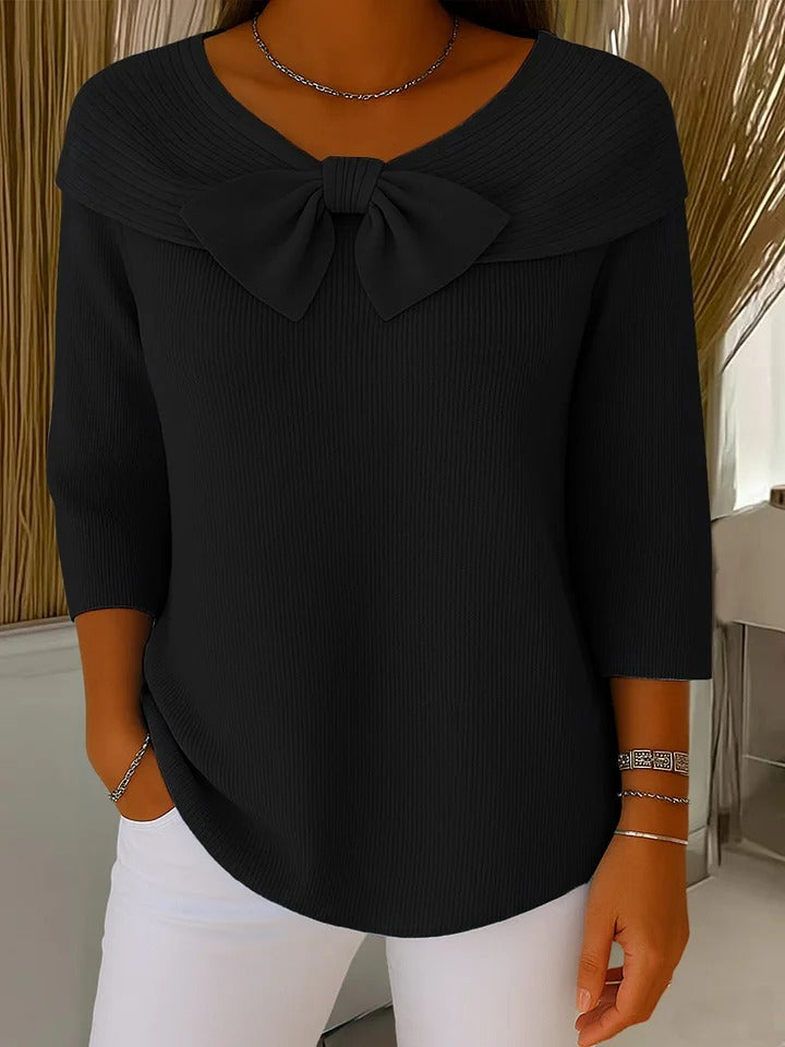 Jane | Bow-Detail Crew Neck Sweater