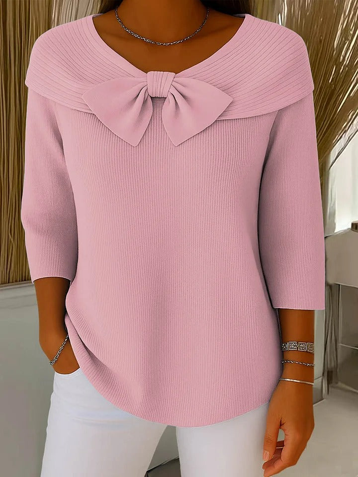 Jane | Bow-Detail Crew Neck Sweater