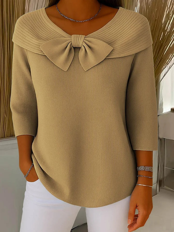 Jane | Bow-Detail Crew Neck Sweater