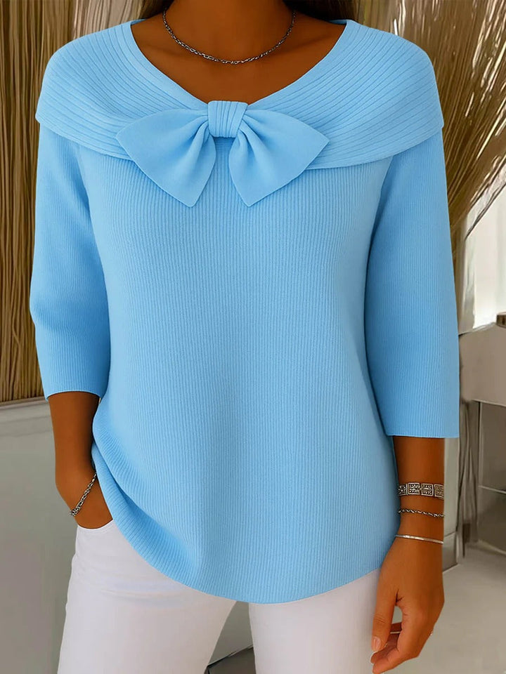 Jane | Bow-Detail Crew Neck Sweater