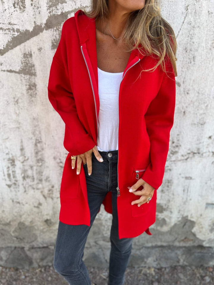 SVEA | Olivia Lange Strickjacke mit Kapuze