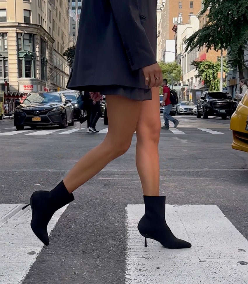 Jane | Black Knit Boots