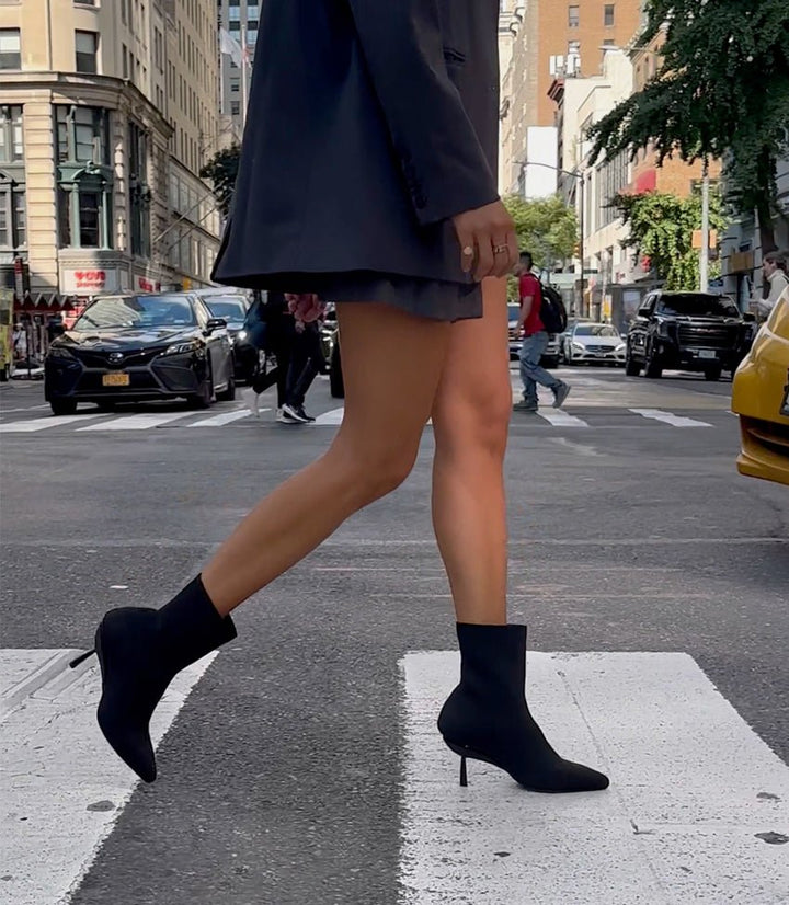 Jane | Black Knit Boots