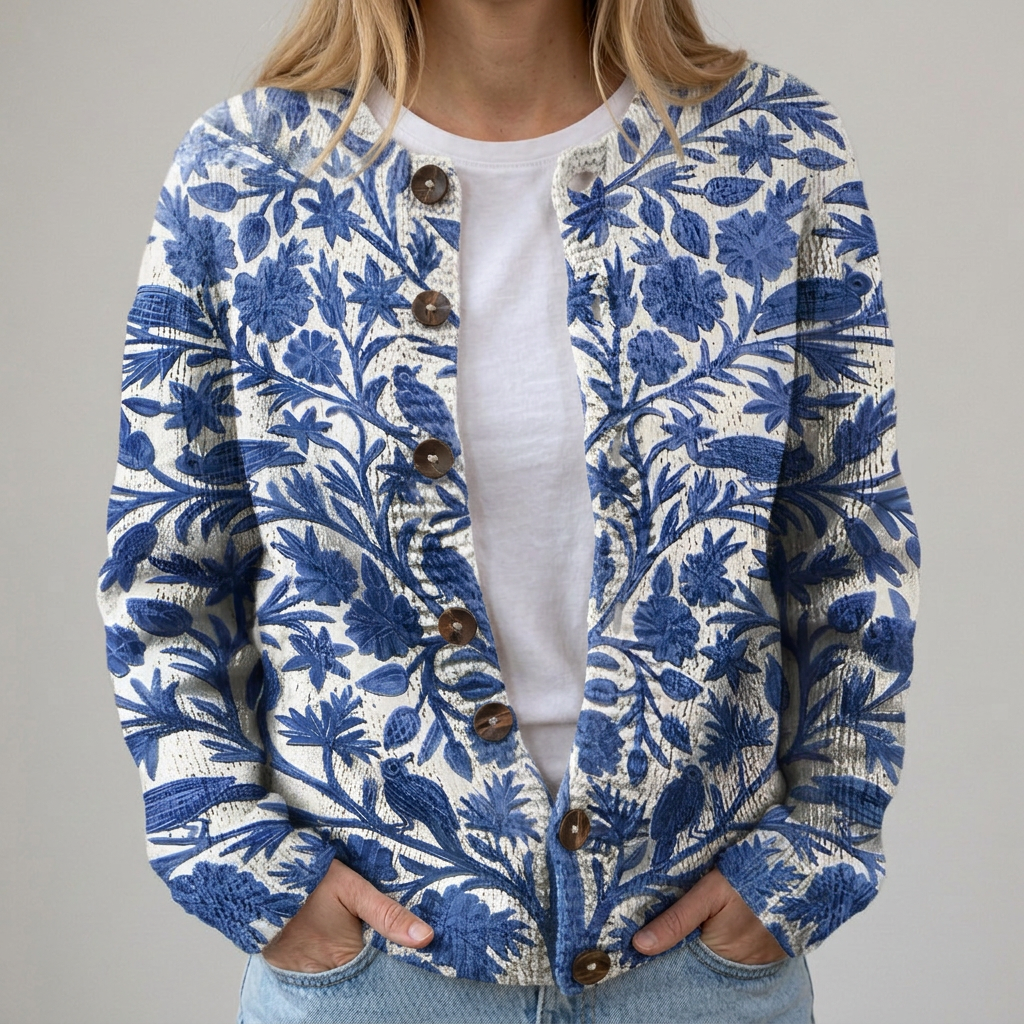 Marie - Cardigan with Floral Pattern
