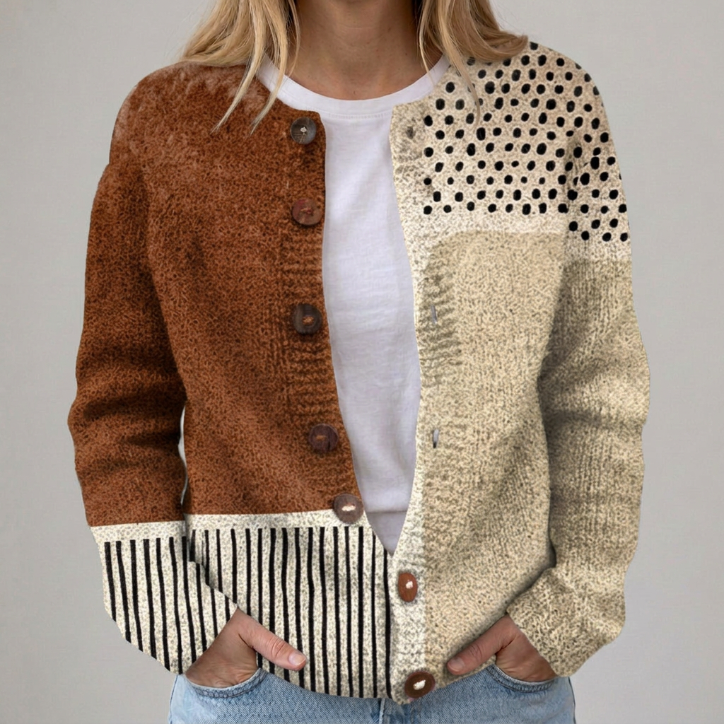 Eloise - Vintage Print Cardigan Pullover