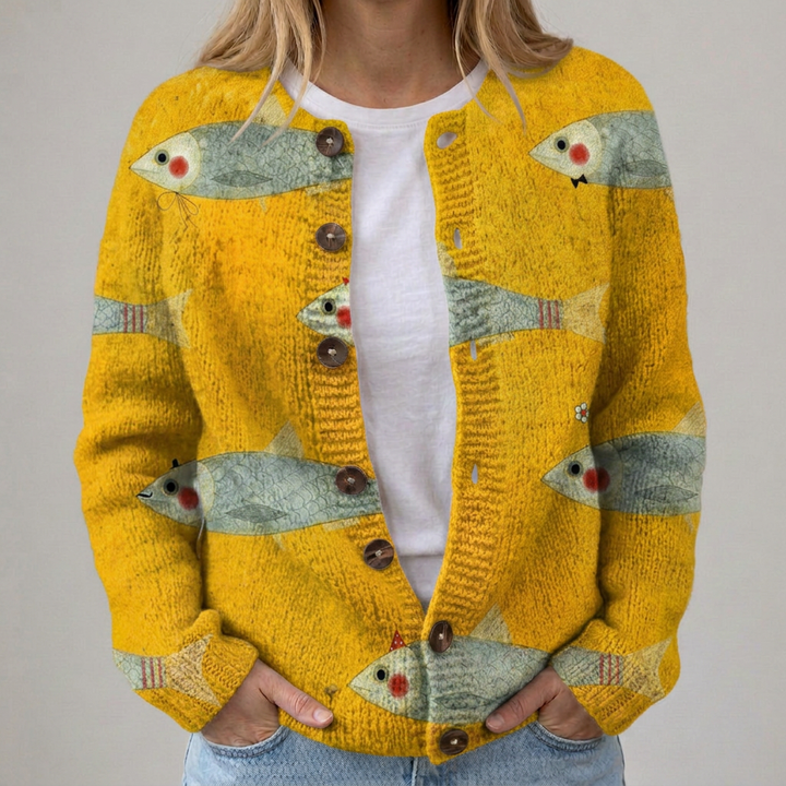 Anouk - Vintage Print Cardigan Pullover