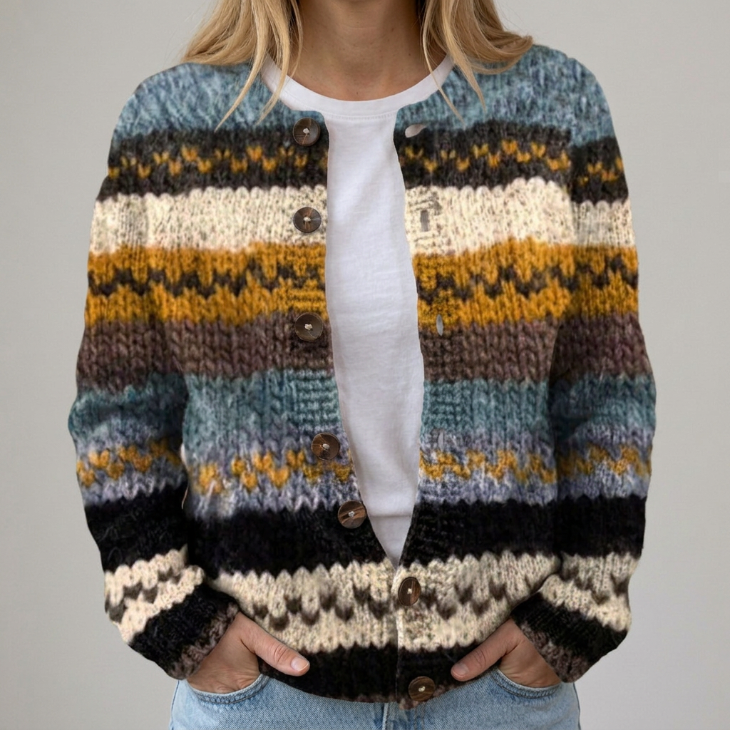 Emilia - Cardigan with Flowers for Autumn