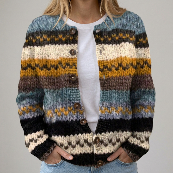 Emilia - Cardigan with Flowers for Autumn