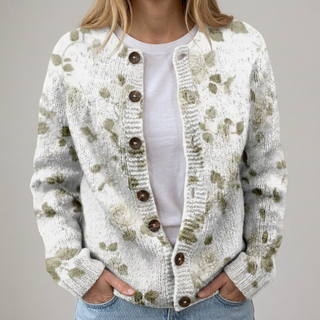 Alena - Cardigan with Autumn Flowers