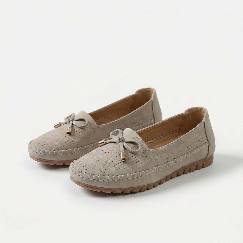 Sabine – Soft Comfort Loafers with Delicate Bow