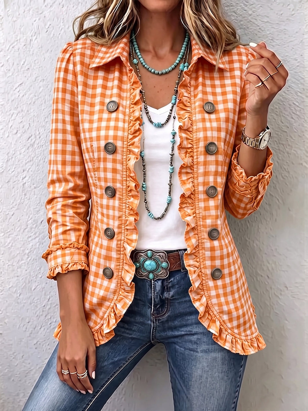 Elke™ | Gingham Check Blazer