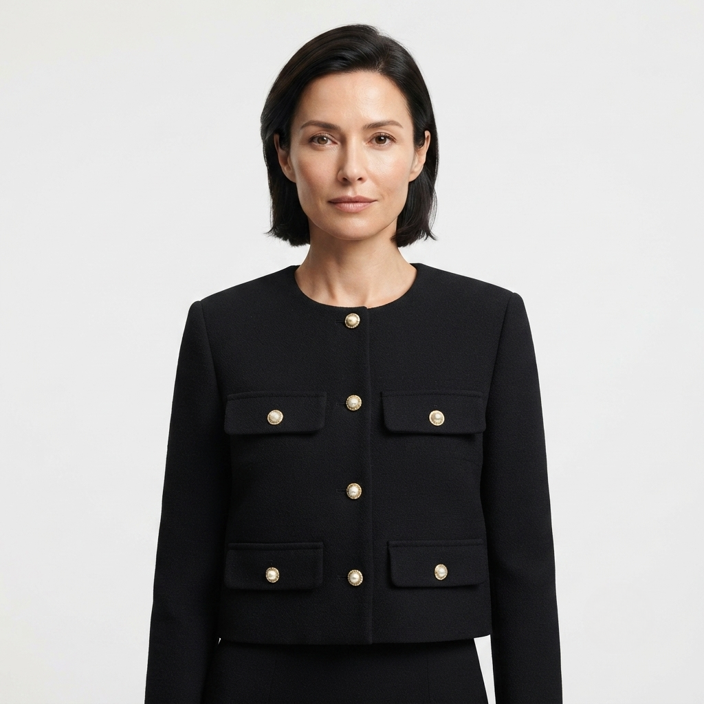 Jane | Sienna Lawson Cropped Jacket with Gold Buttons